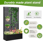 Metal Raised Garden Bed with Trellis,Planter Box for Climbing Plants, Vegetables & Vines, Features Drainage Holes and Privacy Screen.raised garden beds outdoor planters for porch (White, 71"x35"x16")