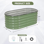 Galvanized Raised Garden Bed Outdoor- 2 Pcs Raised Beds for Gardening| Metal Planter Box, Steel Raised Garden Bed Kit with Gloves for Vegetables, Flower, Herbs (4x2x1.4FT, Green)