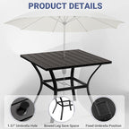 LEVELEVE 5 Piece Outdoor Patio Dining Set with 4 Swivel Dining Chairs & 1 Large Round Dining Table,Bistro Furniture Set for Lawn, Garden, Deck, Backyard and Porch