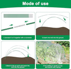 Greenhouse Hoops Grow Tunnel, 10 Sets of 8FT Long Garden Hoops for Raised Beds, Rust-Free Fiberglass Support Hoops Frame for Garden Netting, DIY Plant Support Garden Stakes for Row Cover, 60 Pcs