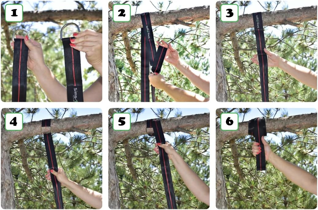 Tree Swing Straps Hanging Kit - Two 10ft Extra Long Heavy Duty 2200lbs and Two Safe Lock Snap Carabiner - Perfect for Any Types of Swing - Fast and Easy Installation