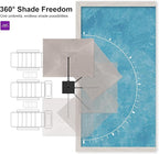 PURPLE LEAF Patio Umbrella 9' X 11.5' Rectangle Cantilever Umbrella Large Aluminum Outdoor Umbrellas with 360-degree Rotation & UPF40+ Premium Fabric for Deck Pool Garden Yard, Ash Mocha