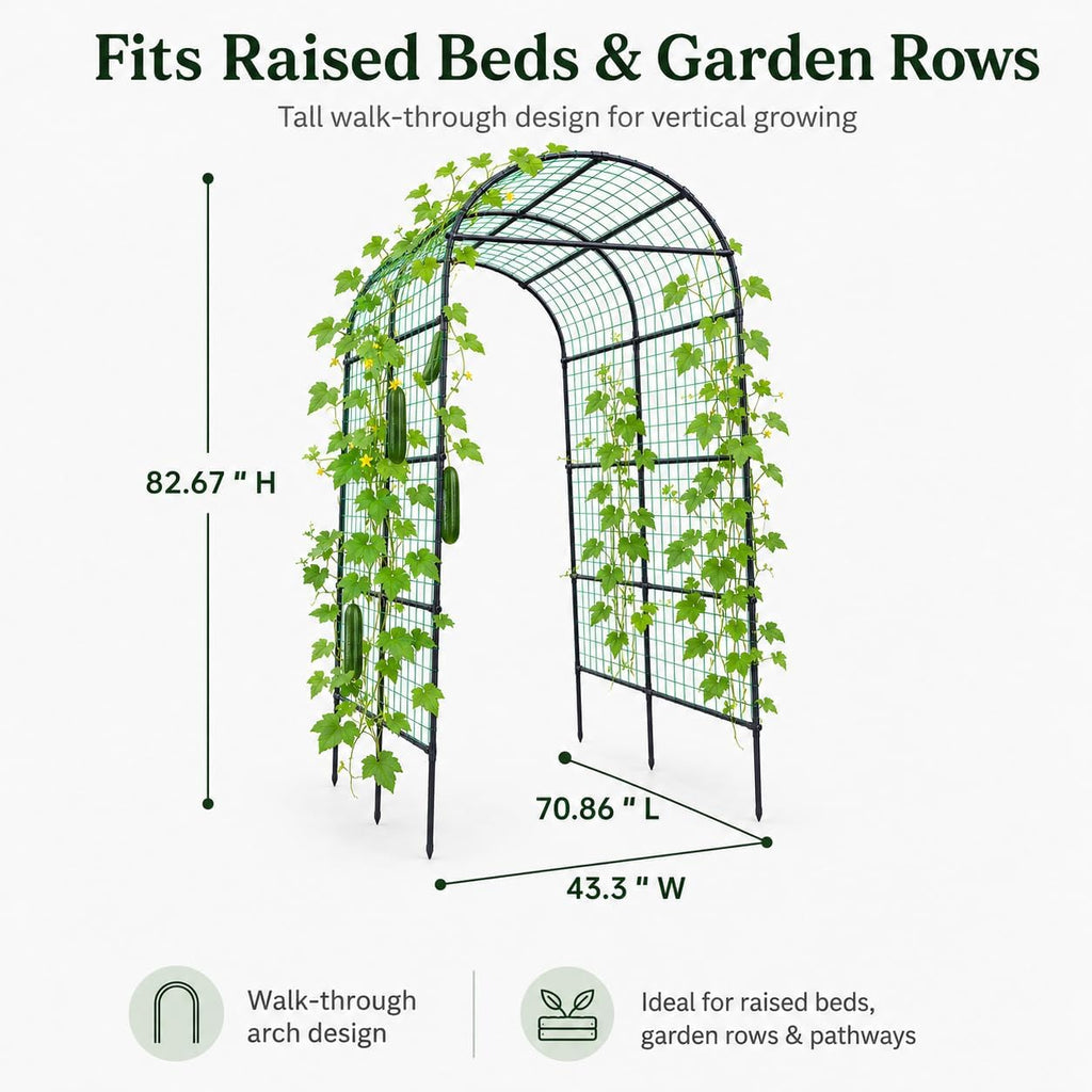 follook garden arch trellis for climbing plants outdoor shown in use