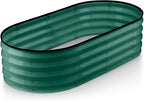Plant & Plot Galvanized Raised Garden Beds Outdoor // 4×2×1 ft Planter Raised Beds for Gardening, Vegetables, Flowers // Large Metal Garden Box (Dark Green) // Patented Tool-Free Design