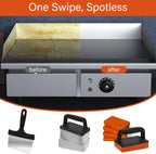 10 Pieces Griddle Cleaning Kit for Blackstone Flat Top Grill | Professional Heavy Huty Scraper, Grill Stones, Scouring Pads and Handles to Remove Grease and Residue from Flat Top Griddles