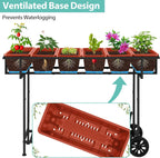 ybing elevated garden bed with wheels outdoor 42x17x30in, close-up detail