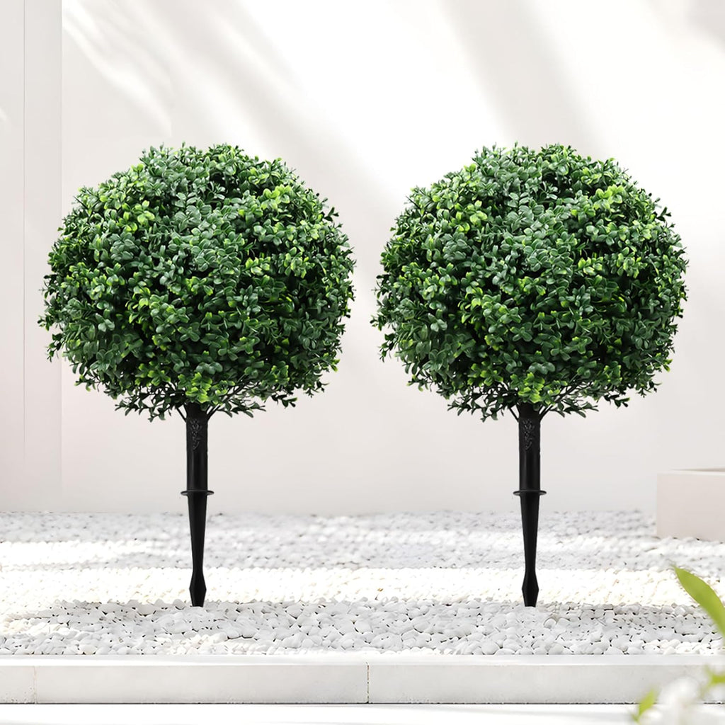 24 inch artificial boxwood topiary trees, set of, main product view