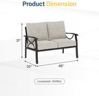 RoyalCraft 2-Pieces Outdoor Patio Furniture Set, Outdoor Metal Sectional Furniture with Cushions, Outdoor Conversation Set with Coffee Table for Backyard, Garden, Balcony, Deck, Beige