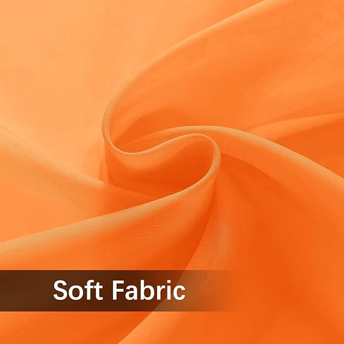 SpaceDresser Waterproof Outdoor Sheer Curtains for Patio - 2 Panels Rod Pocket Indoor Voile Sheer Curtain for Living Room,52W x 96L inch, Orange