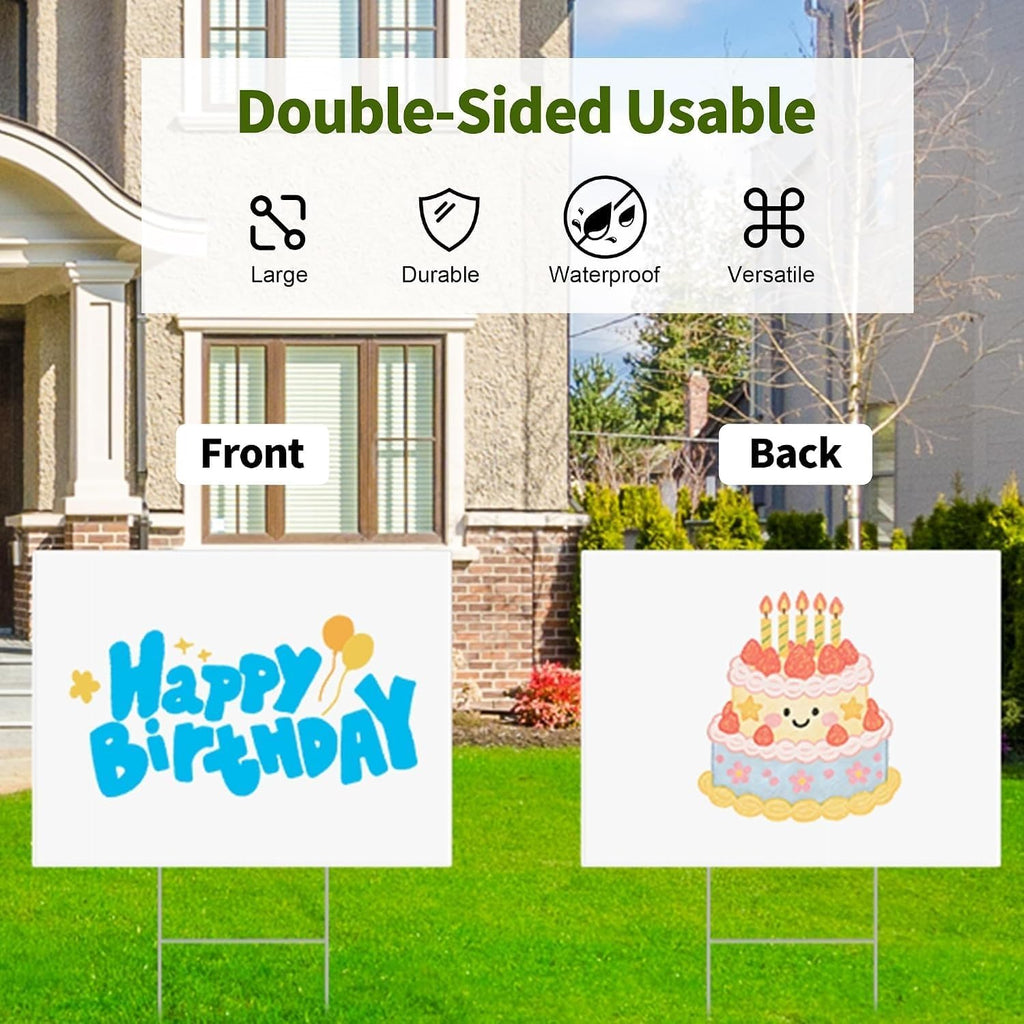 24"x18" white blank lawn yard signs corrugated plastic, package contents