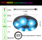 Color Umbrella Light with Remote, Outdoor/Patio Umbrella Light, Rechargeable/AA Battery, Umbrella Pole Light, 300Lumen, Stepless Dimming, for Patio Table