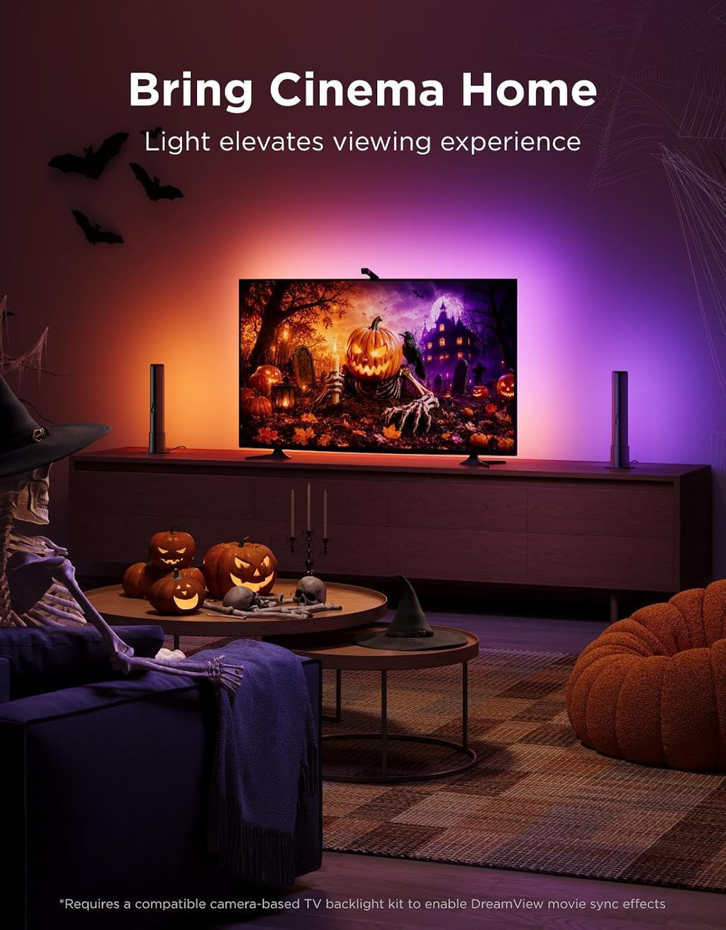 govee smart light bar, rgbicww tv lights for, close-up detail