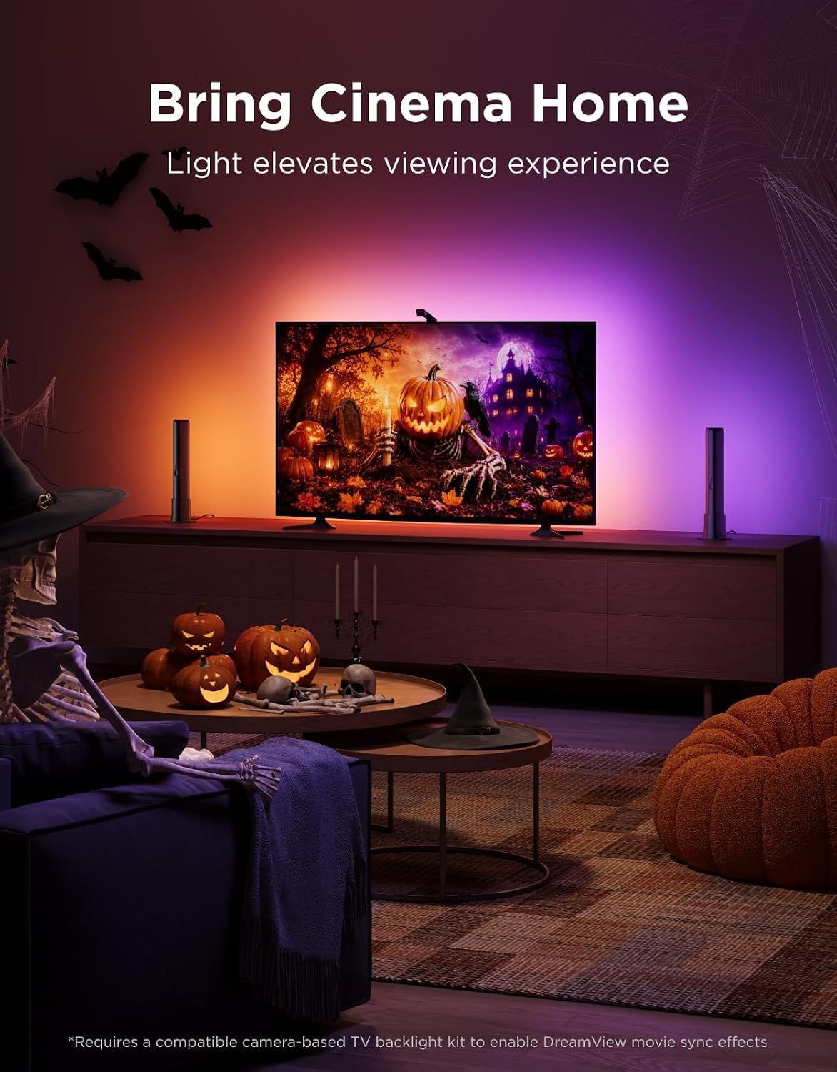govee smart light bar, rgbicww tv lights for, close-up detail