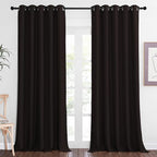 NICETOWN Patio Blackout Curtain Panels - Extra Wide Sliding Door Thermal Insulated Drape, Privacy Room Divider Curtain for Bedroom Office (Toffee Brown, 66 x 118 Inch Long)