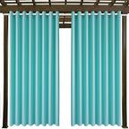 Waterproof Outdoor Curtain W105 x L95 - Grommet Top Sunlight Blocking Window Treatment Drapes Blackout Curtains for Home Bedroom Living Room Outdoor Patio Porch Pergola Cabana Gazebo (Teal Blue)