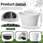 Layhit 6 Pcs Wall Hanging Planters Outdoor Pot Planter Wine Barrel Planter Distressed Oak Thickened Plastic Water Storage Flower Pots for Flower Indoor Outdoor(10 Inches,White)