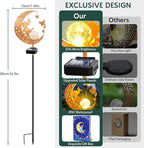 ZNYCYE Solar Lights Outdoor Decorative Moon Dog Butterfly Solar Stake Lights Birthday Gifts for Women mom Grandma, Garden Decor Waterproof for Walkway, Yard, Lawn, Patio (Warm White)