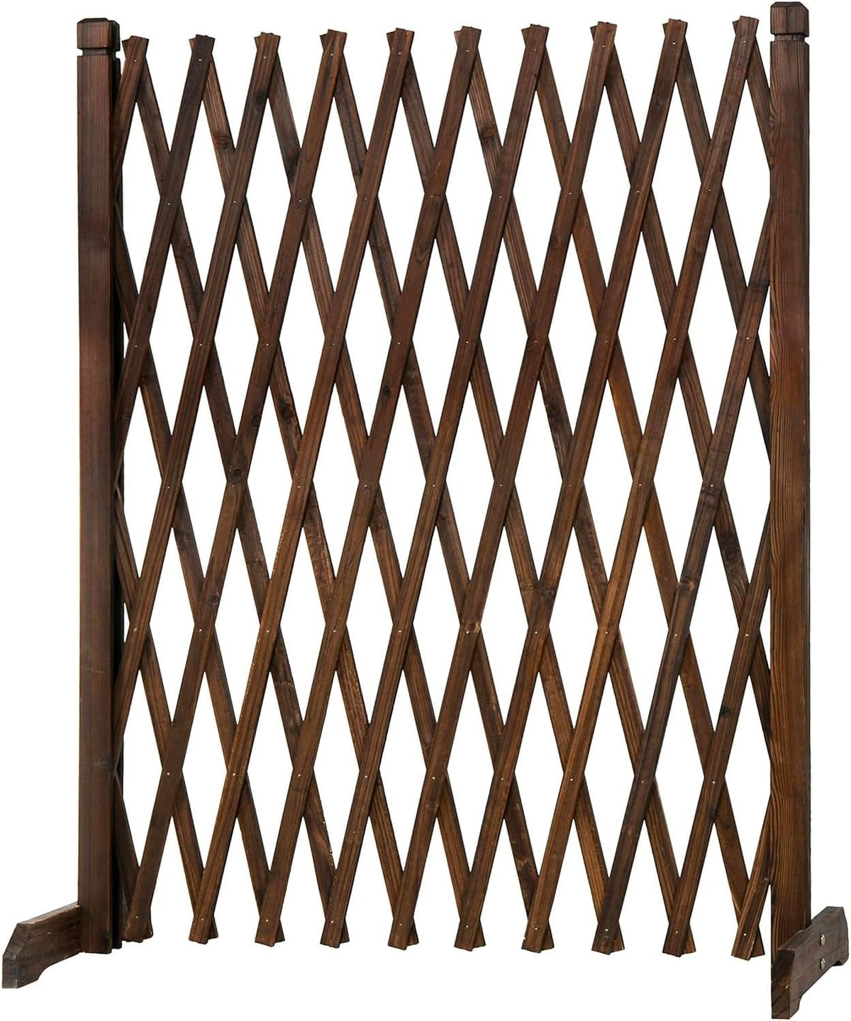 mygift expandable wood garden trellis freestanding lattice brown, main product view