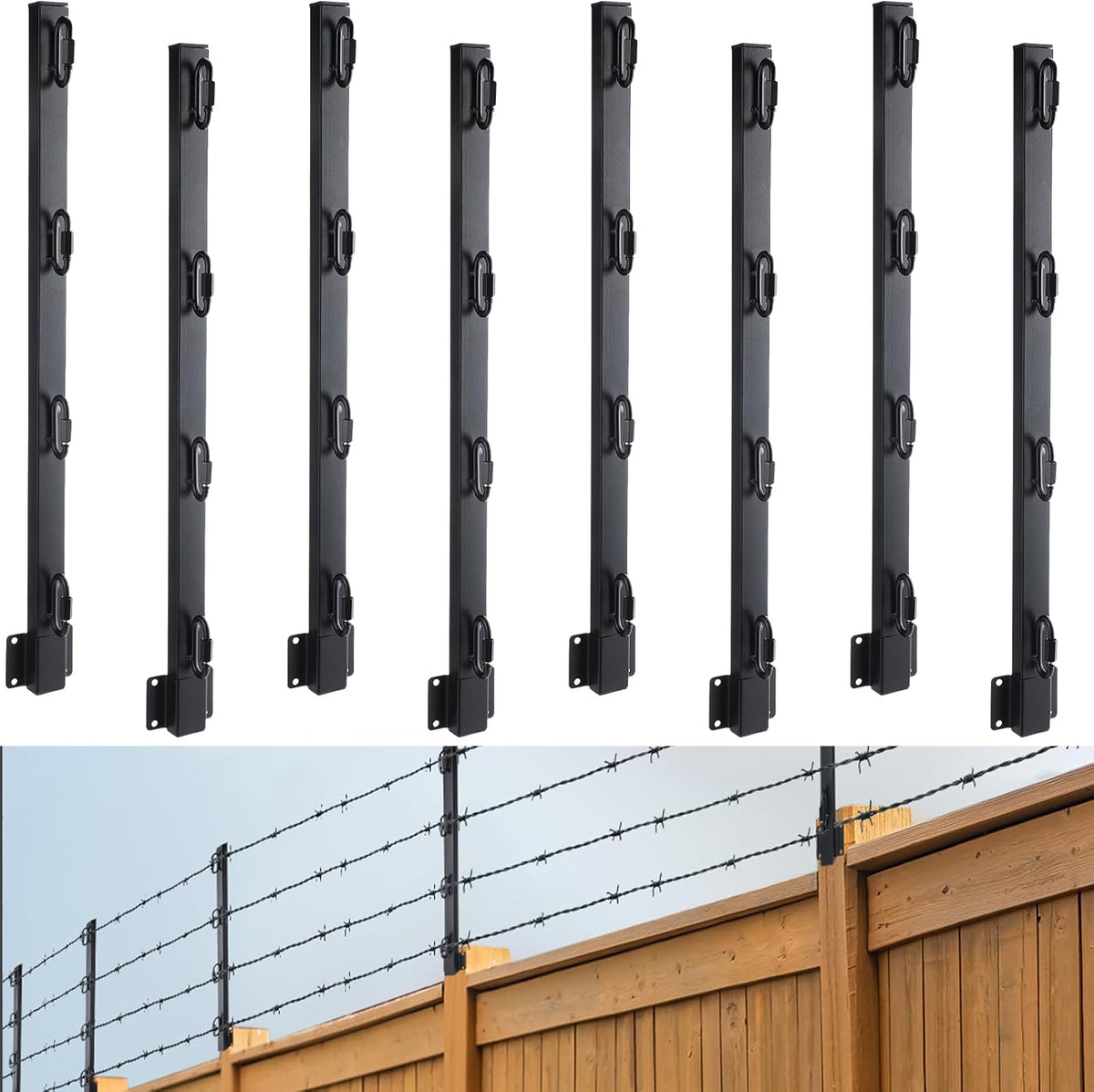 hicarer 8 pack 23.6" fence post extender poles, main product view