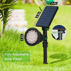 Solar Spot Lights Outdoor, Waterproof Solar Landscape Spotlights 18 LED 2-in-1 Uplights Adjustable Flag Pole Lights Solar Powered 3000k Warm White for Garden Yard Driveway Pathway