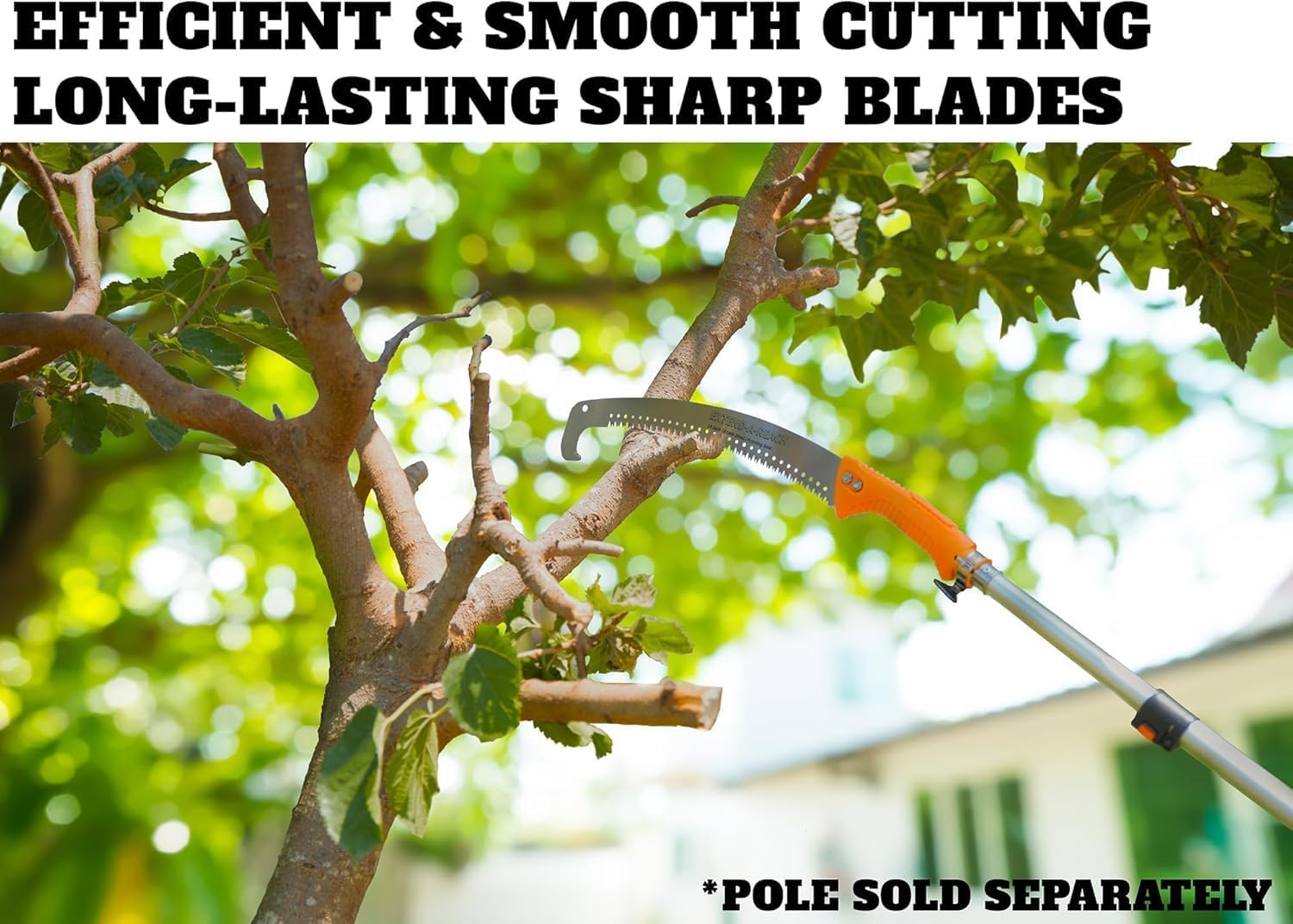 Pruning Manual Hand Saw for Tree Trimming (Pole Sold Separately) | Hand Held or with Extension Manual Pole Saw // Fits All Extension Poles with Standard US Acme Thread // Tree Limb Hand Saw