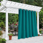 NICETOWN Outdoor Curtainch for Patio Waterproof 84 inch Wide, Thermal Insulated Rustproof Grommet UV Blocking Cabana Curtainch & Drape, Privacy Safe Shade for Gazebo, Peacock Teal, 1 PC, 95-Inch Long
