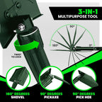 rhino usa folding survival shovel with pick, close-up detail