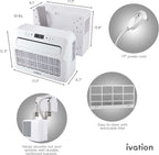 ivation 6,500 btu camper air conditioner | portable, side view