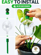 3pcs 16 Oz Plant Watering Globes for Indoor Plants with Metal Self Watering Planter Insert - Premium XL Glass Hand-Blown Globes - Automatic Plant Waterer Indoor, Gift Idea for Gardeners [3 Globes]