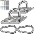 Hammock Hooks Heavy Duty, 1700lbs Capacity Hammock Hanging Kit, 2pcs 10MM 304 Stainless Steel Pad Eye Hooks for Porch Swing Hanging, Hammock Chair, Wall Ceiling Mount Hanger Indoor & Outdoor (Silver)