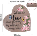 Heart Shaped Memorial Garden Stones, 10 inches Sympathy Garden Stone for Loved One, in Memory of Loved one Gifts, Resin Garden Stepping Stones Outdoor, Memorial Gifts (Heart Butterfly)