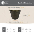 The HC Companies Sierra Round Self-Watering Pot - Lightweight Plastic Planter for Herbs & More - Durable Plant Pots for Indoor Plants & Outdoor Plants (7.5” Celtic Bronze, Pack of 1)
