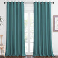 NICETOWN Sliding Door Window Treatment Blackout Patio Door Curtain Panels, Privacy Thermal Drapes for Bedroom Living Room Department with Grommet Top (Sea Teal, W66 x L110)
