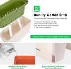 VIVOSUN Self-Watering Planters, 4-Pack 10.5 Inch Compact Rectangular Window Herb Planter Box with 10 PCS Plant Labels, Plant Container for Basil, Flowers, Succulents, Indoor & Outdoor