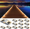 AGPTEK Solar Driveway Lights 12 Pack, Outdoor Deck Dock Marine Waterproof | LED Solar Powered Driveway Marker Lights for Warning Step, Sidewalk, Pathway, Garden, Yard (Warm White)