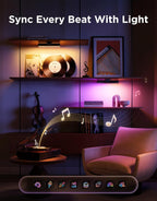 govee smart light bar, rgbicww tv lights for, side view