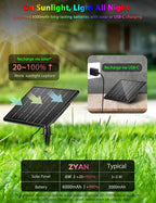 ZYAN Solar Landscape Spotlights Outdoor, Auto On/Off & IP65 Waterproof, LED Spot Lights for Garden, Pathway, Tree, Yard Warm White/RGB Color (Multi-Colored, 4 Pack)