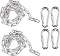 Heavy Duty Swing Chains 1/5" x 40" with 4 Carabiners, 500 LB Capacity Stainless Steel Hanging Swing Set for Hammock Punching Bags Indoor Outdoor Ues (2 Pack)