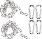 Heavy Duty Swing Chains 1/5" x 40" with 4 Carabiners, 500 LB Capacity Stainless Steel Hanging Swing Set for Hammock Punching Bags Indoor Outdoor Ues (2 Pack)
