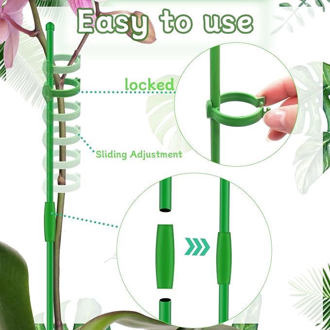 Plant Stakes,18Inch & 11Inch Plant Support Stakes,HAINANSTRY Adjustable Length Garden Stakes,Plant Stakes for Indoor and Outdoor Plants,Tomatoes/Beans/Orchid/Vegetable Stakes for Garden