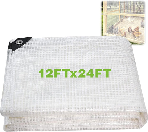 12x24ft clear greenhouse plastic covering tarp for chicken, main product view