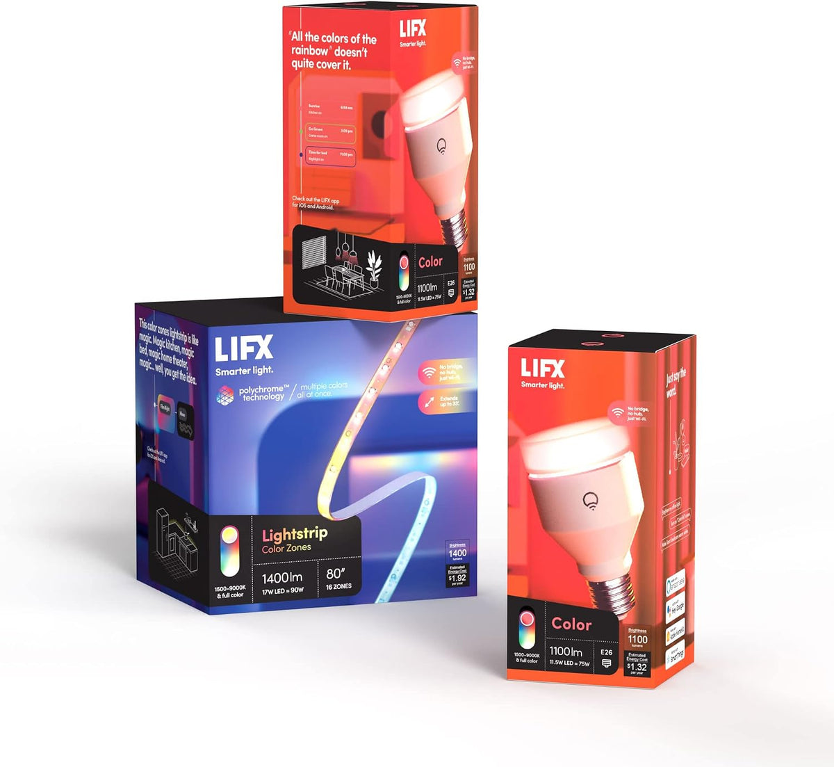 lifx lightstrip bundle with 80" color smart led, main product view