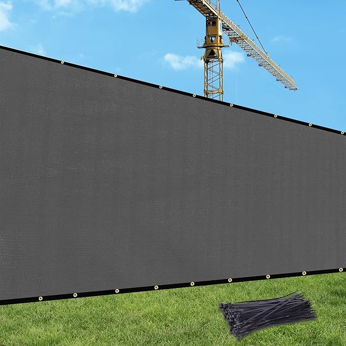 UPGRADE Privacy Fence Screen 3'x41' Dark Grey Outdoor 90% Visibility Blockage 170 GSM Mesh Shade Cover Panels for Backyard,Balcony,Home Decoration with Zip Ties,Customized Avaliable