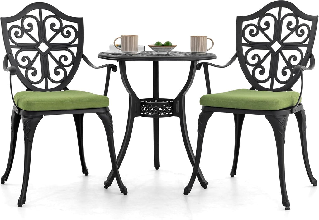 nuu garden outdoor 3-piece bistro set with cushions, main product view
