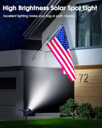 DBF Solar Outdoor Lights, 600LM Solar Spot Lights Outdoor Waterproof with 2 Lighting Modes, Adjustable Head & Solar Panel Landscape Spotlights for Flag Garden Yard Driveway Patio(Cool White, 4 Pack)
