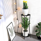 YINMIT Plant Stand Indoor,Round Potted Holder Rack,Flower Pot Stand Shelf,Round Supports Rack,Corner Plant Shelf for Balcony Garden Patio Living Room,Black