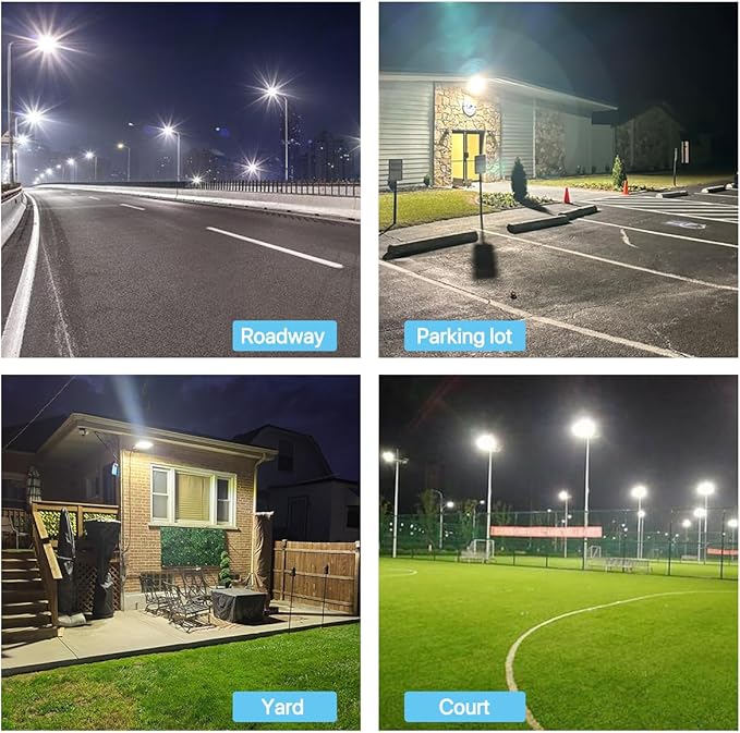 HYPERLITE Led Parking Lot Lights Outdoor 300W - UL Listed Wall Mount LED Stadium Flood Light - 45000lm 5000K Parking Lights Commercial for Backyard Court Street Driveways Highway Farm - 2Packs