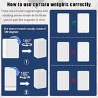 18pcs Outdoor Curtain Weights, Plastic Wrapped Magnetic Drapery Weights, Waterproof Heavy Duty Curtain Magnets Flag Weights for Heavy Wind, Shower Outside Curtain, Tablecloth (White)
