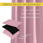 NICETOWN Rouge Pink Blackout Curtain Panel 63 inch Long for Window - Thermal Insulated Solid Grommet Blackout Drape for Baby Bedroom Living Room Nursery (Single Panel, 52W x 63L)