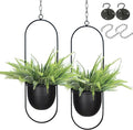 shineloha 2 pack hanging planter with 5.5" pot, main product view